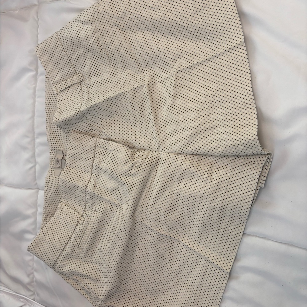 LOFT Cream Shorts with Black Dots